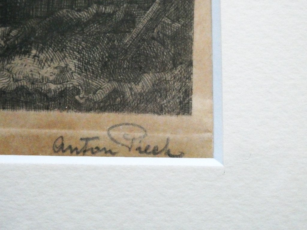 Anton Pieck Amersfoort 1916 grutterswinkeltje aan de Havik, Ingelijst, 28 cm, Ets, 22 cm