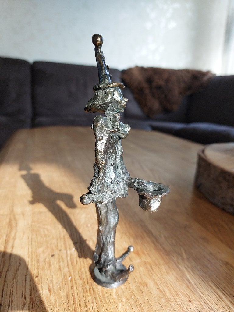 Bronzen CliniClownbeeldje 1990, Verzamelen, Ophalen of Verzenden, Zo goed als nieuw, Mens