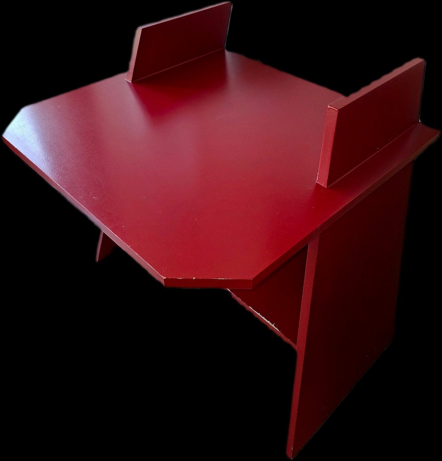 Klein bureau computer tafel, Huis en Inrichting, Ophalen, Gebruikt, Spaanplaat of MDF, Rood