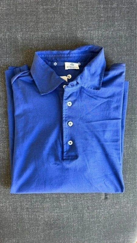 Luigi Borrelli Lange Mouw Polo Blauw Maat 48 Nieuw Met, Luigi Borrelli, Nieuw, Verzenden, Maat 48/50 (M)