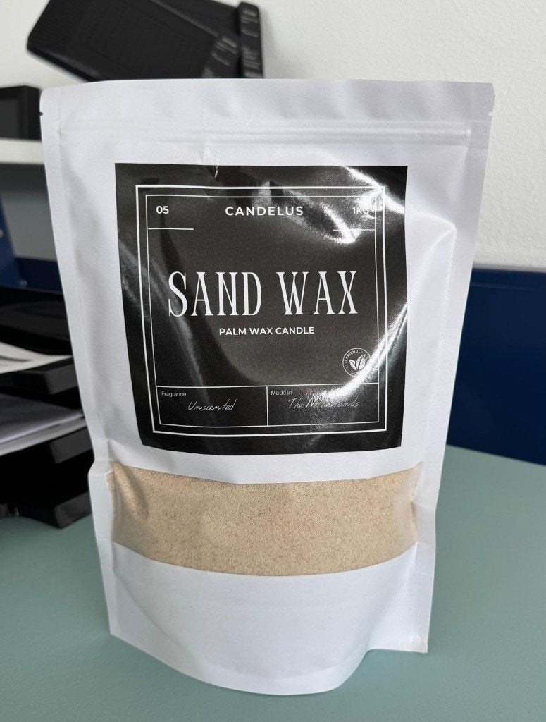 Sand Wax - Beige - 1KG - Kaarsen - inclusief lonten, Ophalen of Verzenden, Nieuw, Beige, Kaars