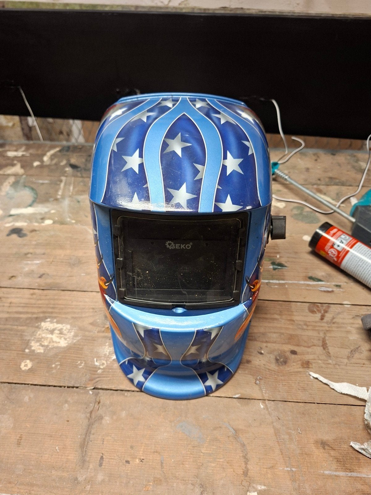 Automatische las- en slijphelm met Amerikaans design, Ophalen of Verzenden, Gebruikt, Elektroden