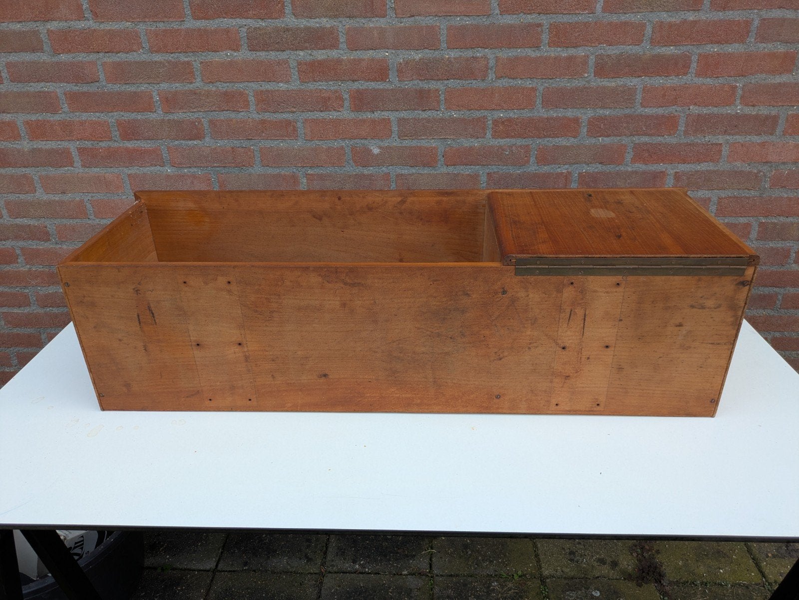 Foto 7 van vintage wandkast wandmeubel met klep opknapper retro