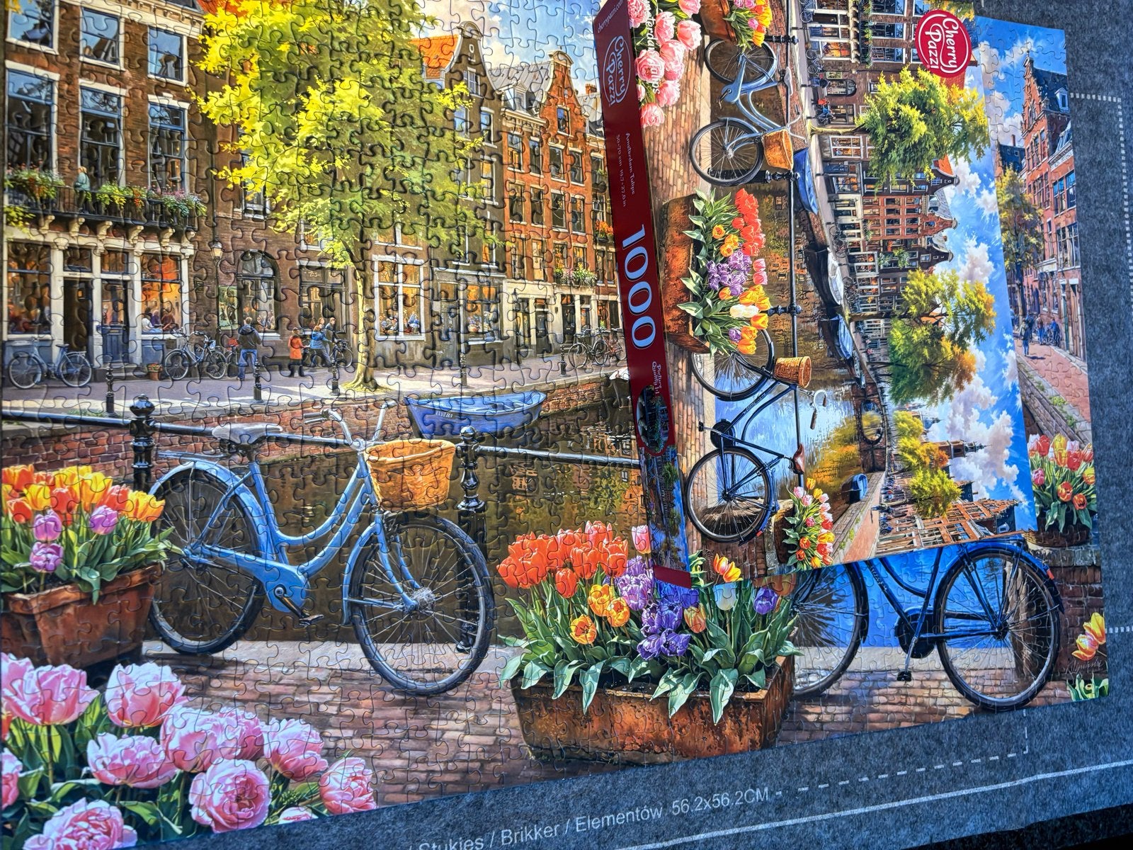 Cherry Pazzi Legpuzzel Amsterdam Tulips 1000 stukjes, Ophalen of Verzenden, 500 t/m 1500 stukjes, Zo goed als nieuw, Legpuzzel