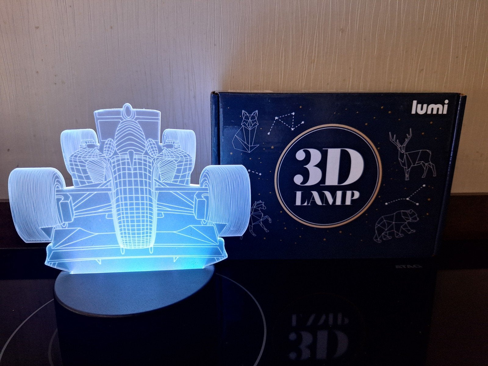 Lumi 3D lamp race auto incl doos en accessoires, Ophalen of Verzenden, Zo goed als nieuw