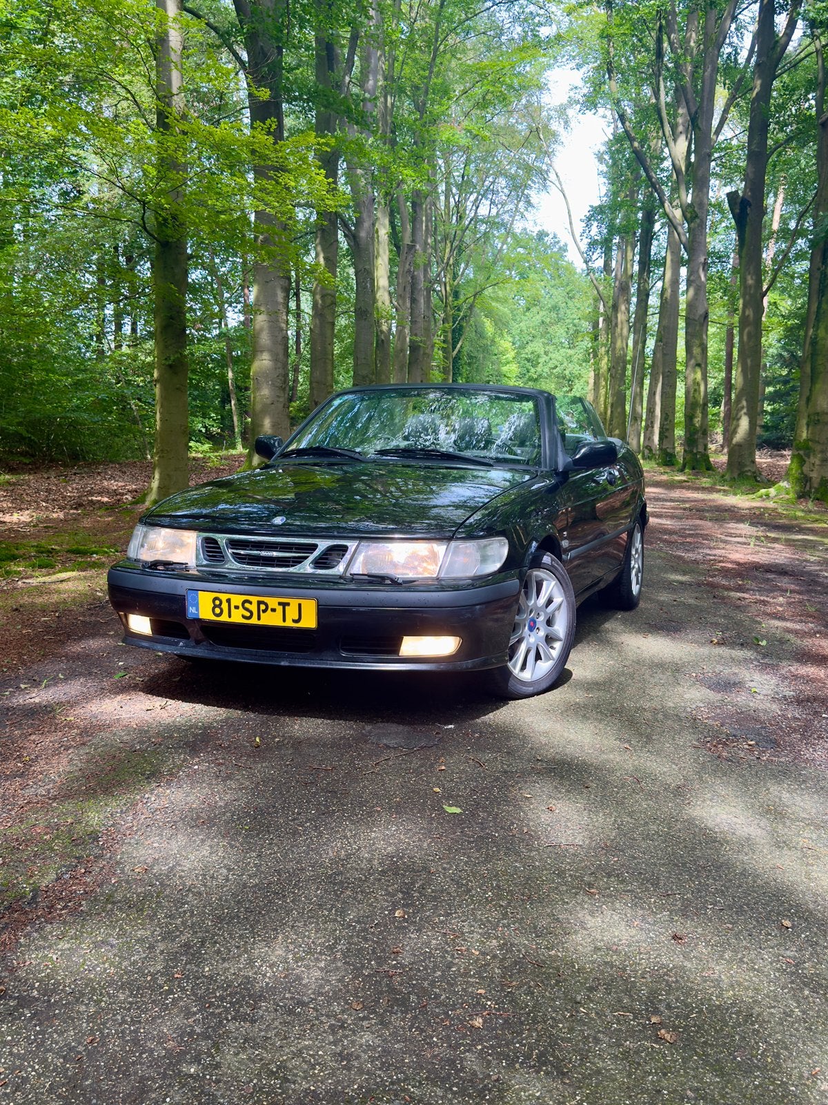Saab 9-3 2.0 T Cabrio 2001 Zwart, Auto's, Saab, 730 kg, 4 cilinders, Cabriolet, 4 stoelen