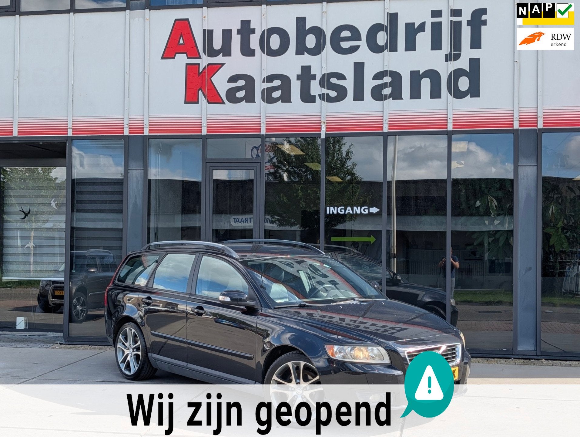 Volvo V50 1.8 Edition II - Leer - Clima - Electr Ramen -, Auto's, Volvo, Voorwielaandrijving, 125 pk, 4 cilinders, Zwart