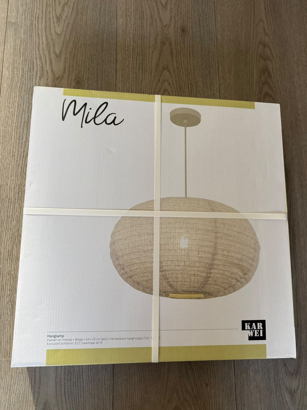 KARWEI hanglamp Mila beige Ø49 cm – nieuw in doos, Ophalen, Zo goed als nieuw