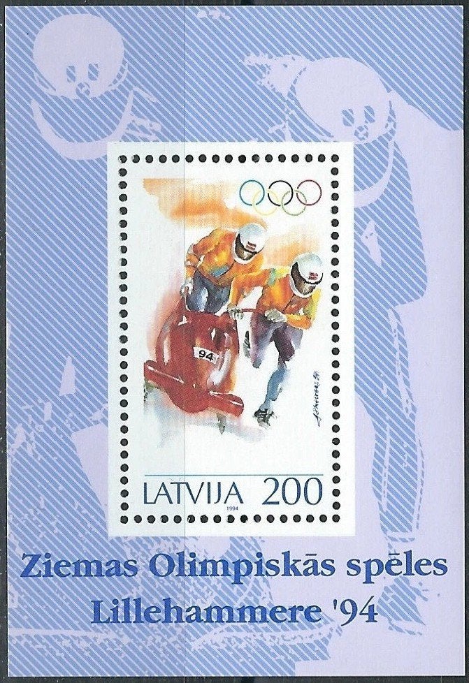 LETLAND 1994 Olympische Spelen Blokje, Michel: B-4, Postfris, Verzenden, Postfris, Sport