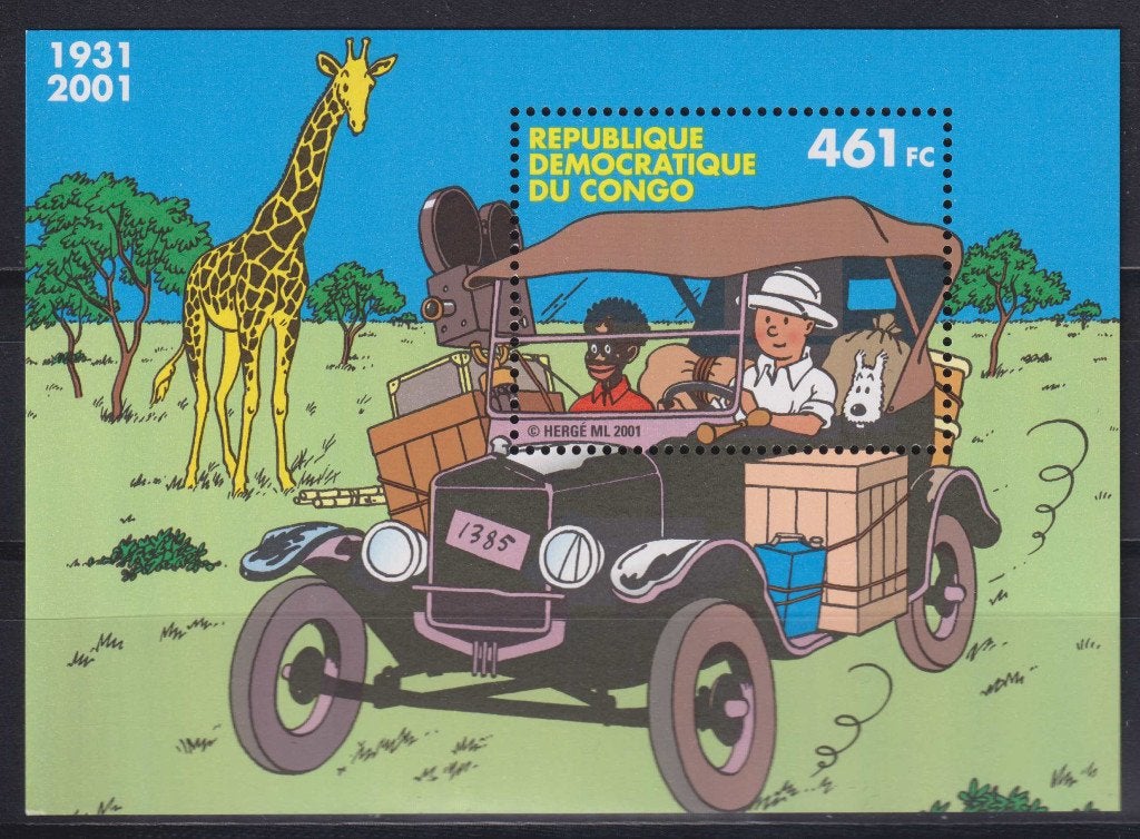 Congo Blok 115 Kuifje 2001 postfris, Ophalen of Verzenden, Postfris, Dier of Natuur