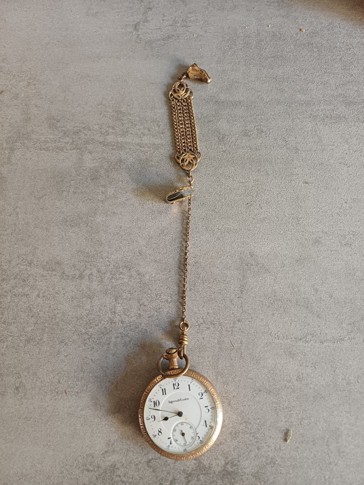 Antiek Ingersoll-Trenton Zakhorloge met Ketting, Ophalen of Verzenden