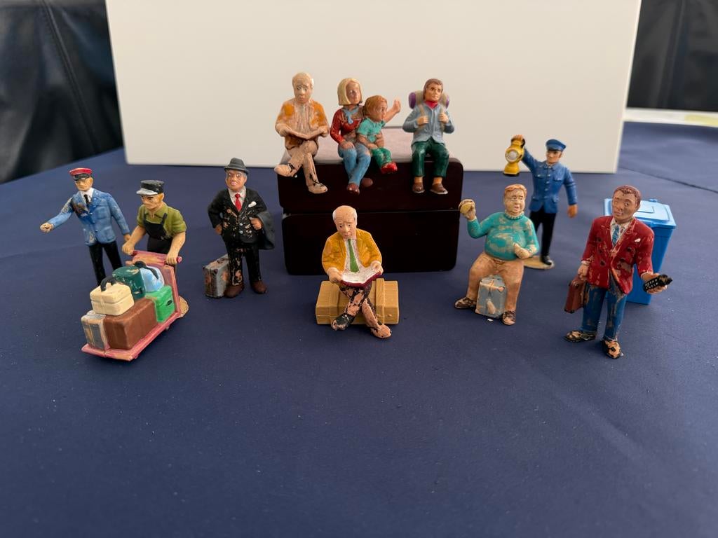 Grote set G-schaal poppetjes 1:22,5 voor station & perron, Ophalen of Verzenden, Gebruikt, Groter dan 1:35, Figuur of Figuren