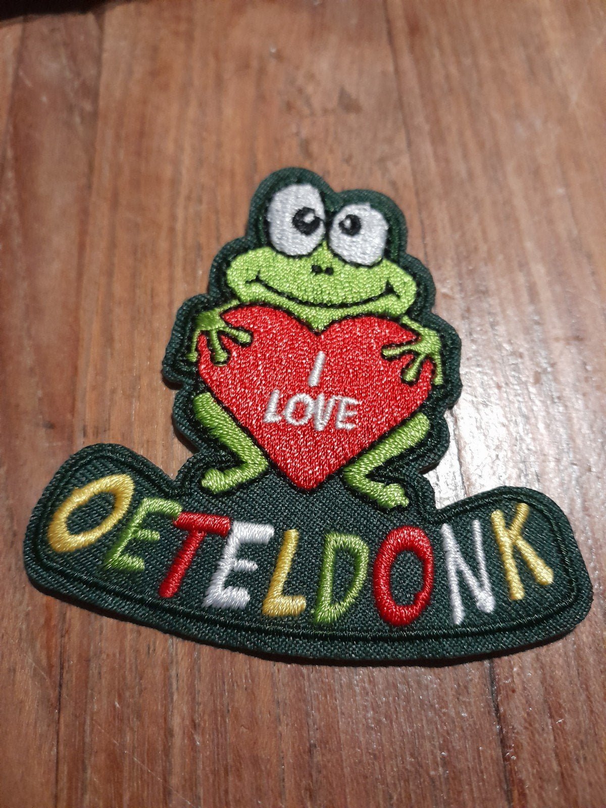 Oeteldonk Kikker Patch - I Love Oeteldonk, Ophalen of Verzenden, Zo goed als nieuw, Sticker