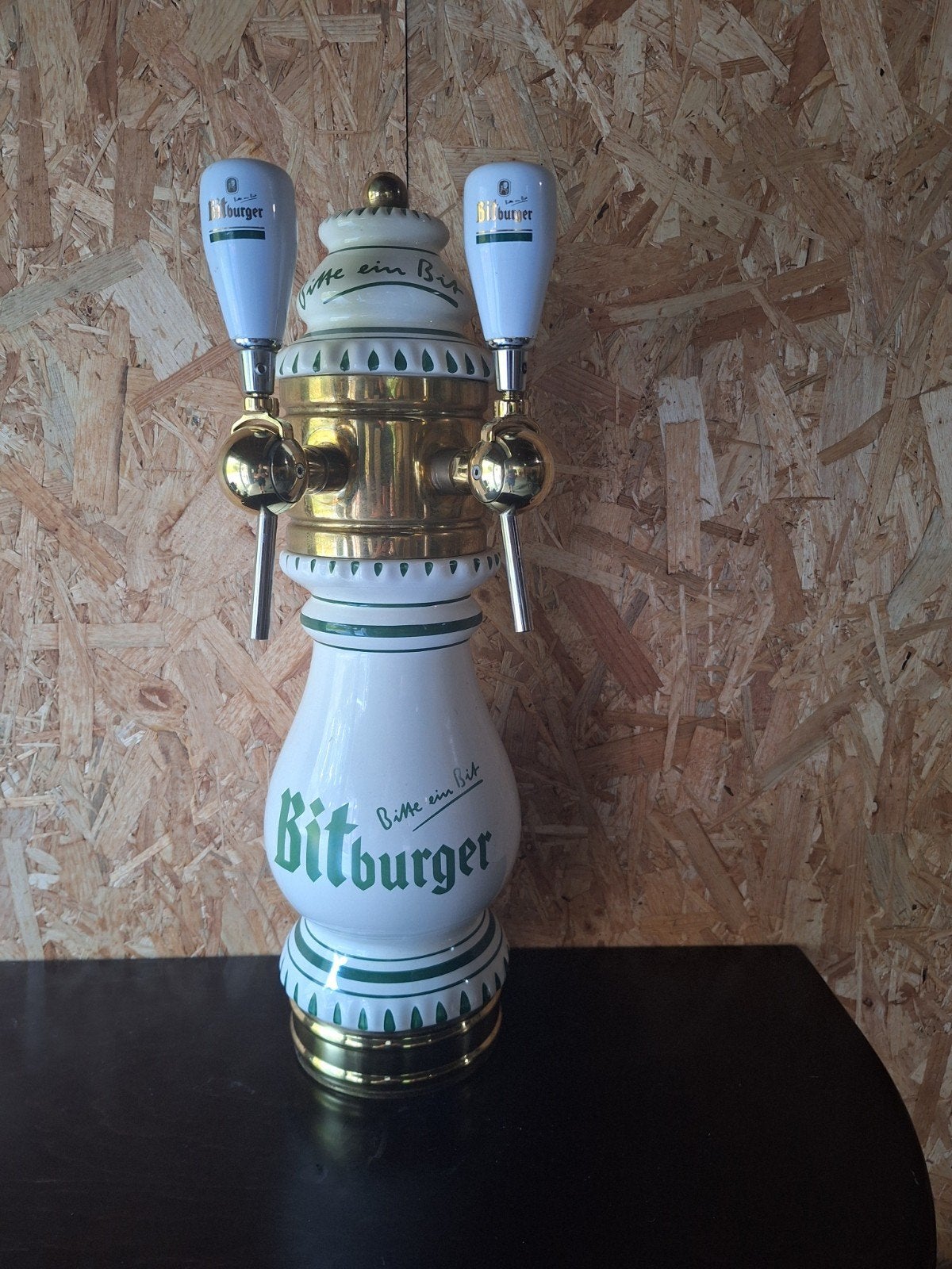 Porseleinen biertap Bitburger Duits bier bitte ein bit, Ophalen of Verzenden, Gebruikt, Overige typen, Overige merken