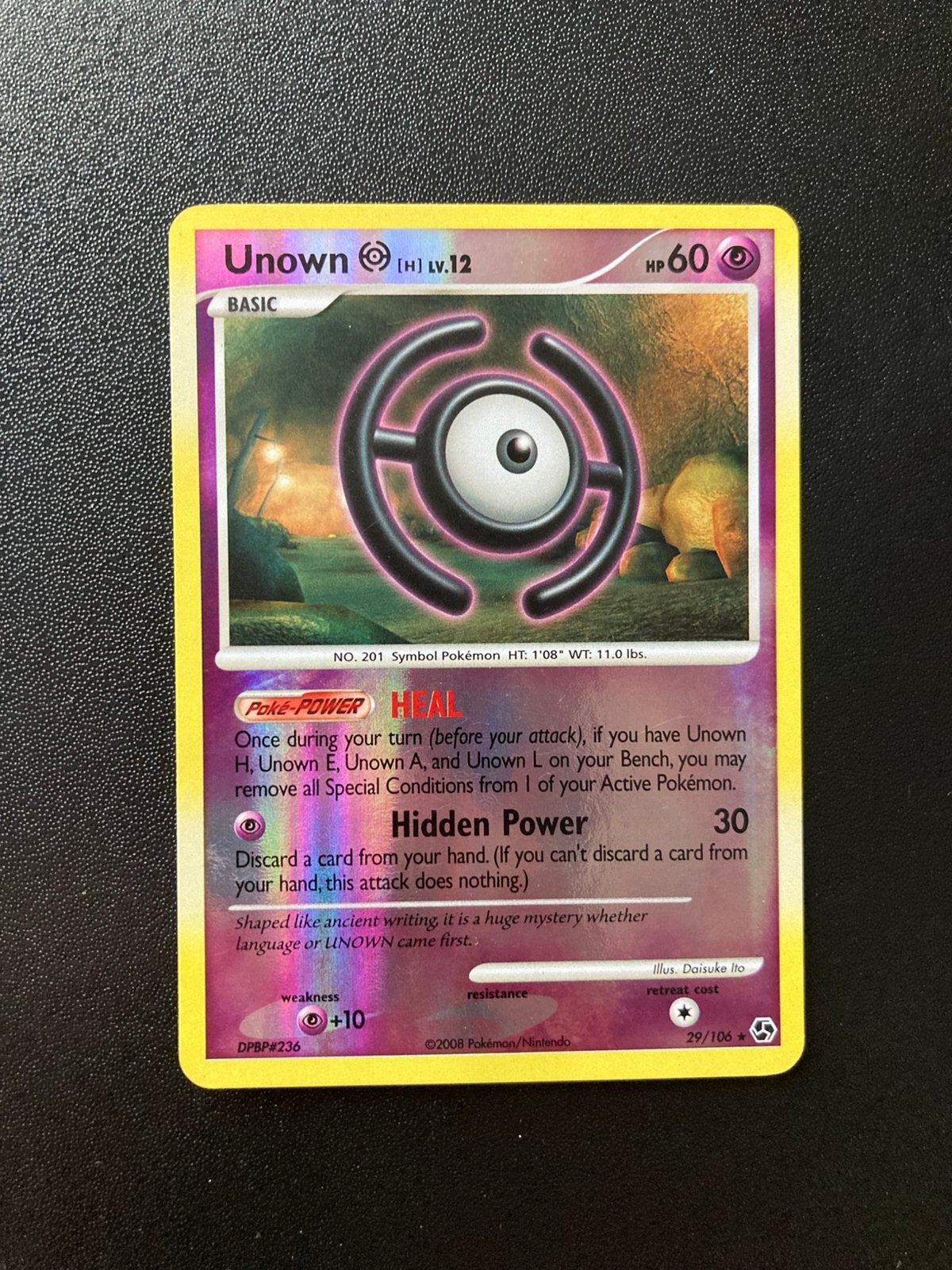 Pokemon kaart Unown H Reverse Holo, Ophalen of Verzenden, Zo goed als nieuw