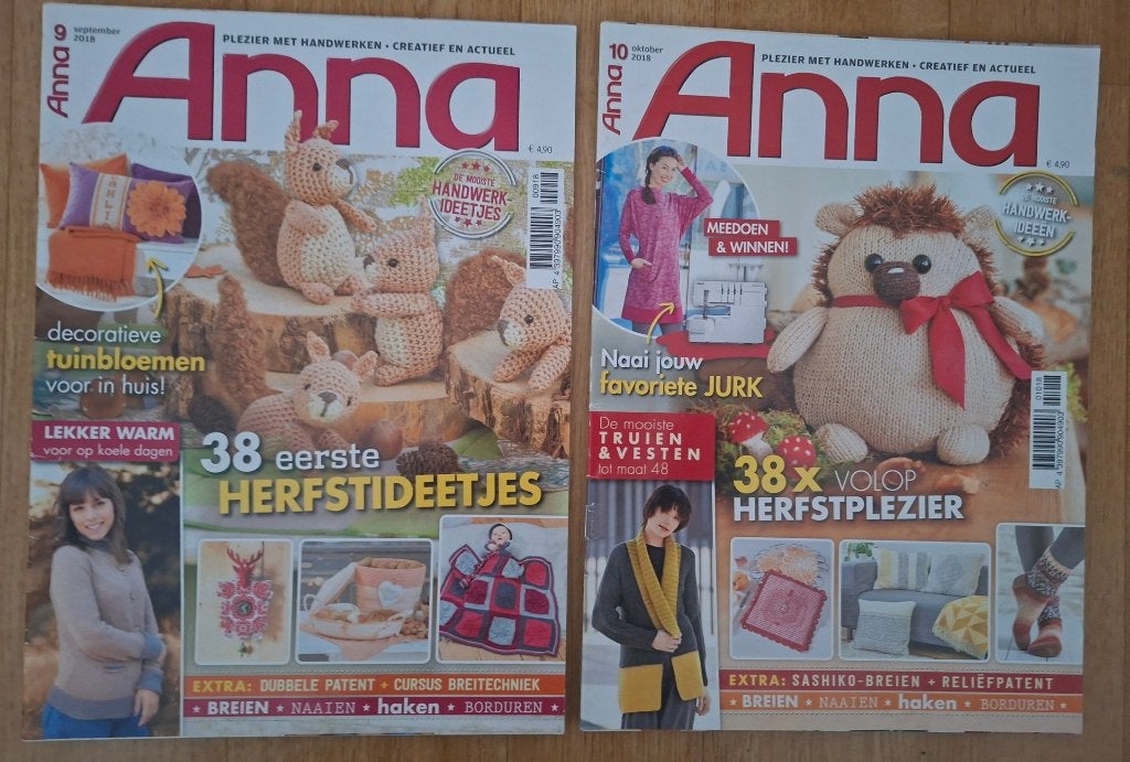 Anna Magazine - September & Oktober 2018 - Handwerk, Ophalen of Verzenden, Gebruikt, Breien of Haken, Patroon of Boek