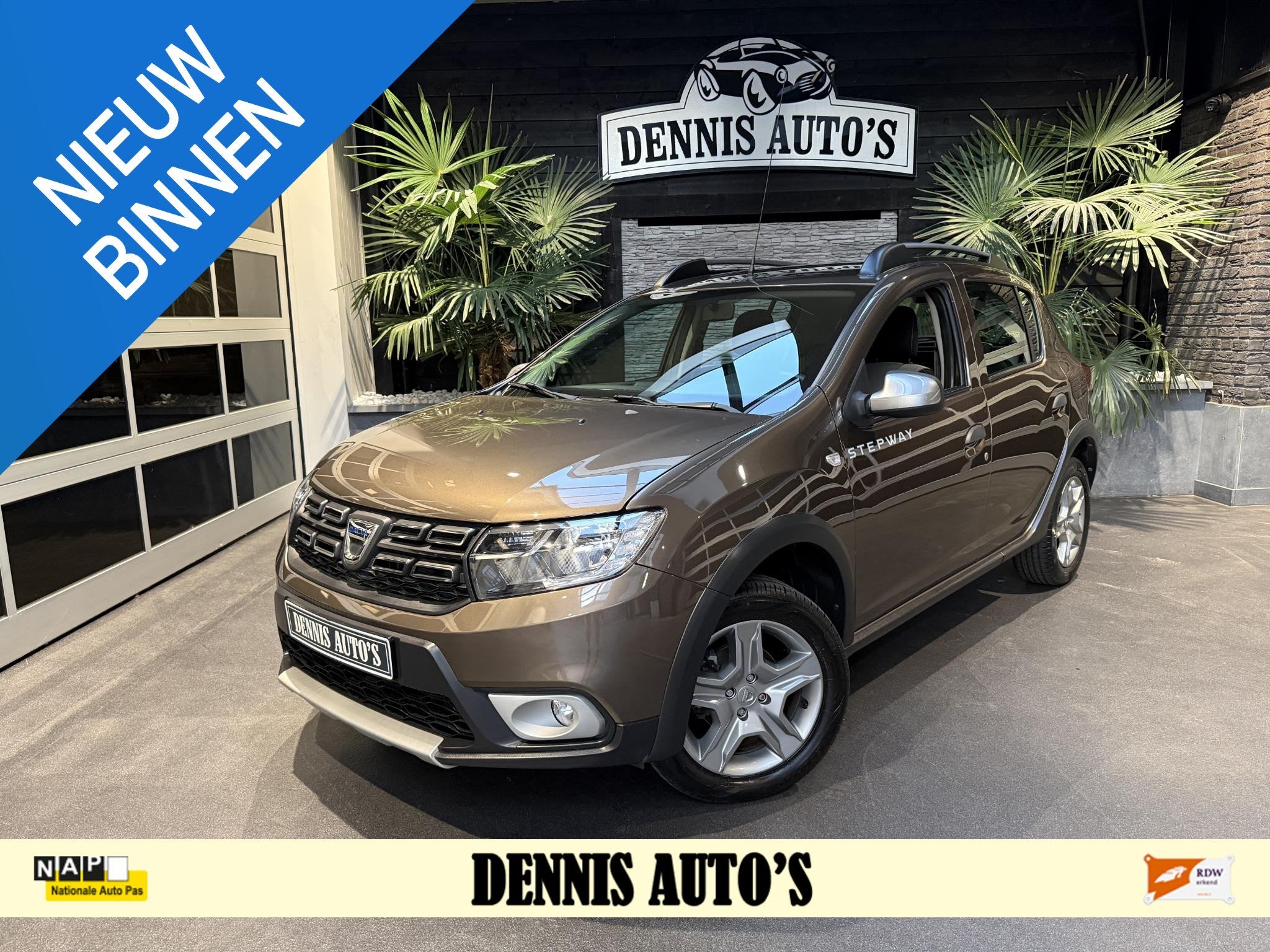 Dacia Sandero 0.9 TCe SL Stepway Automaat! Incl garantie beu, 898 cc, Stof, Gebruikt, Bruin