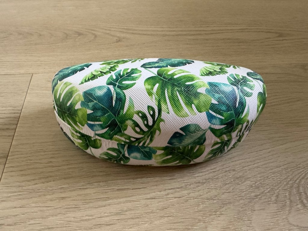 Brillenkoker, hardcase met tropische print, Overige merken, Wit, Ophalen of Verzenden, Zo goed als nieuw