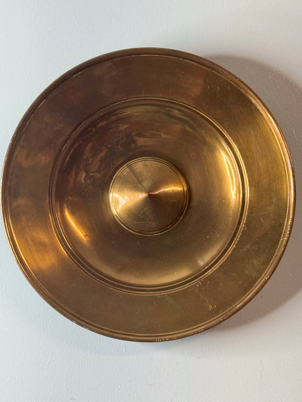 Antiek Art Deco Messing Wandbord, Ophalen of Verzenden