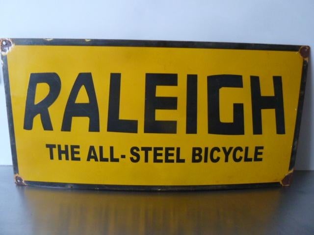 reclamebord emaille bord antieke fiets oldtimer, Ophalen of Verzenden, Gebruikt, Reclamebord