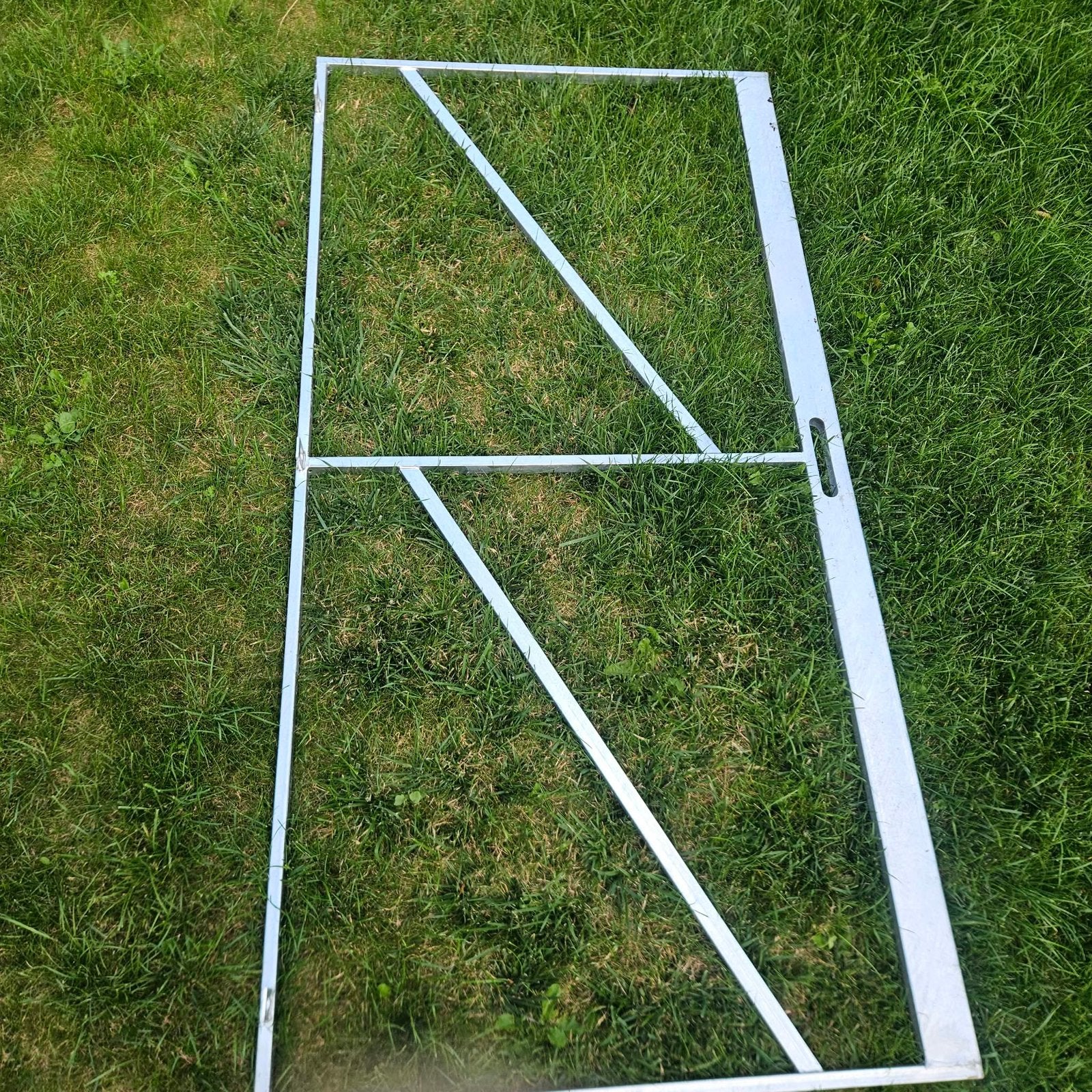 Luxe stalen poortframe met slotgat, Ophalen, Staal, 200 cm of meer, Minder dan 100 cm
