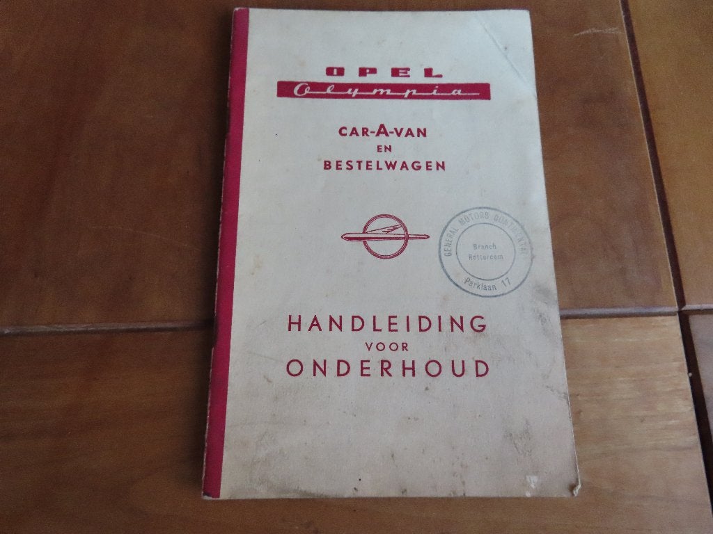 Instructieboek Opel Olympia 1500 Caravan, bestel 1955, mooi!, Ophalen of Verzenden