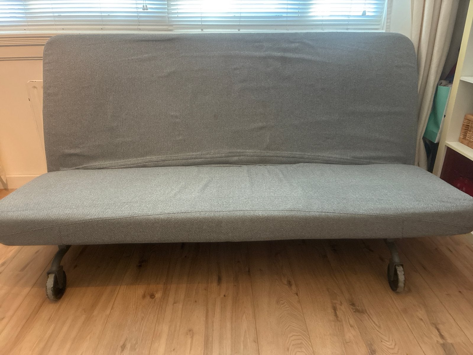 slaapbank - Grijs matras Ikea 140 breed, Ophalen, Gebruikt, Tweepersoons, 140 cm