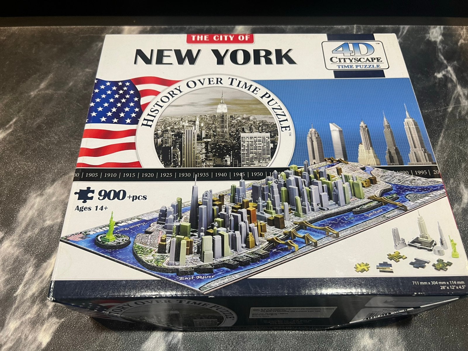 4D City Shape puzzel 900 stukjes New York, Ophalen of Verzenden, 500 t/m 1500 stukjes, Zo goed als nieuw