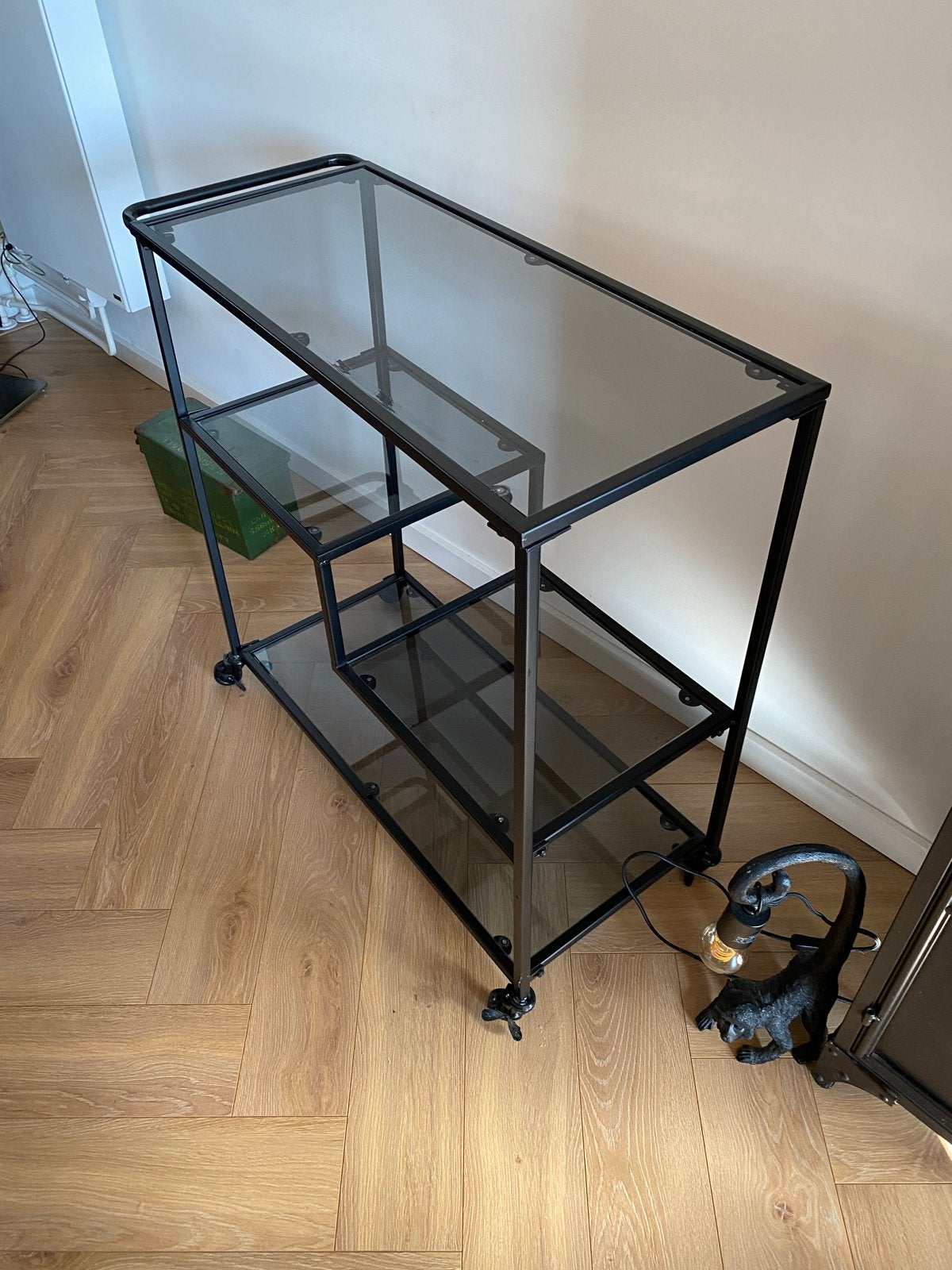 Woood trolley Leona serveertafel met rookglas, Ophalen, Zo goed als nieuw