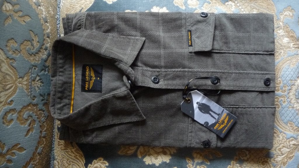 PME Legend Corduroy Ruitje M - Groen, Nieuw, PME Legend, Groen, Halswijdte 39/40 (M)