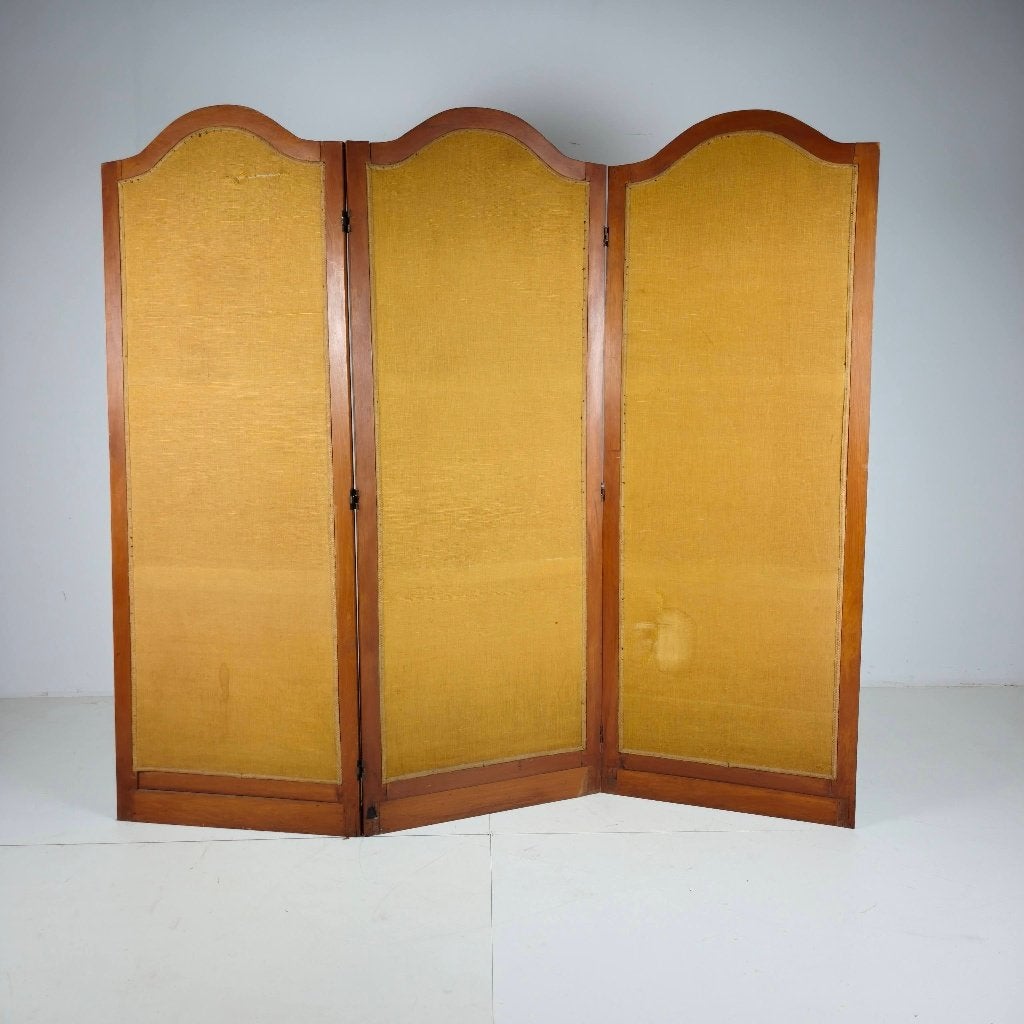 Art Nouveau kamerscherm met geborduurde bloemen, ca. 1900, Ophalen of Verzenden