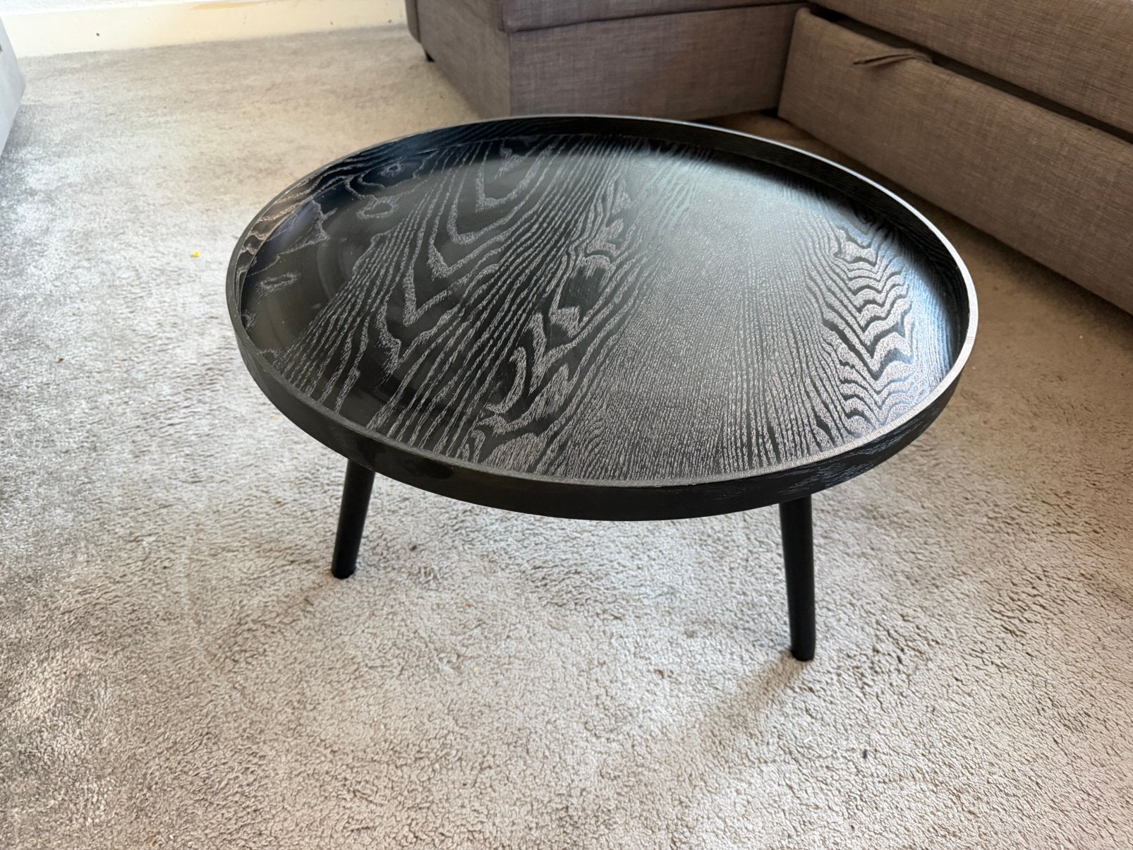 KARWEI WOOOD bijzettafel Mesa L rond zwart, Ophalen, Gebruikt