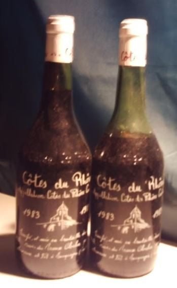 2 Oude Franse rode Wijn - Cotes du Rhone - 1983, Verzamelen, Frankrijk, Ophalen of Verzenden, Zo goed als nieuw, Rode wijn
