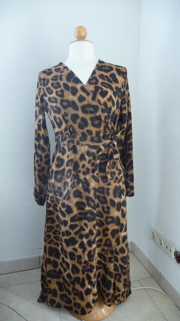 leopard jurk maat 36-s, Maat 38/40 (M), Bruin, Ophalen of Verzenden, Zo goed als nieuw