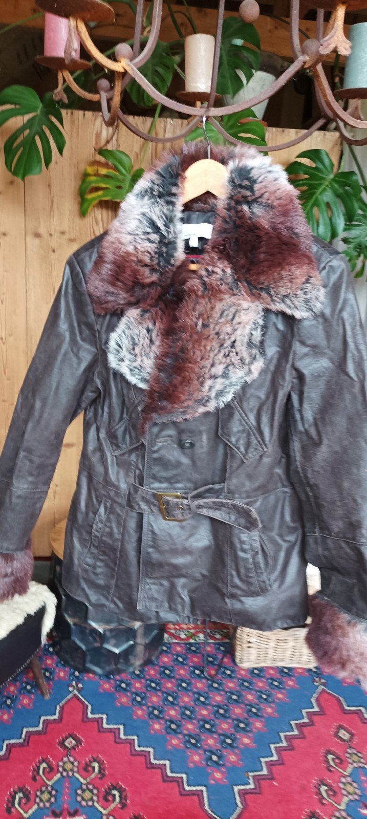 Leren winterjas, Ophalen of Verzenden, Gedragen, Maat 42/44 (L), Bruin
