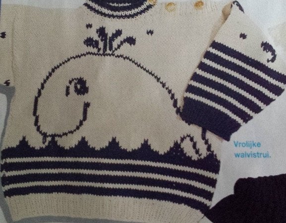 Walvis trui breipatroon, Ophalen of Verzenden, Zo goed als nieuw, Breien, Patroon of Boek