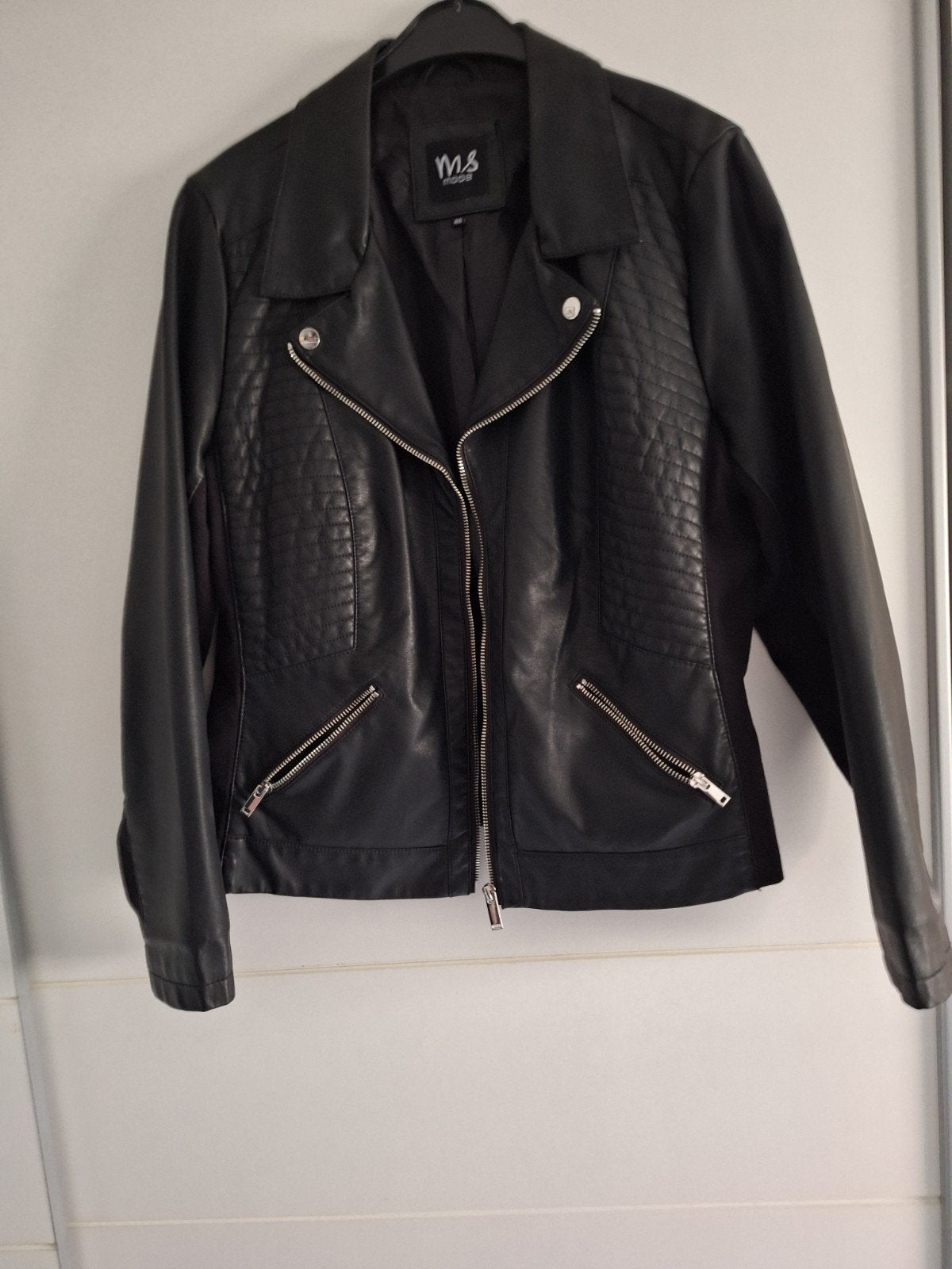 Imitatie leren jasje, Kleding | Dames, Ophalen, Zo goed als nieuw, Maat 46/48 (XL) of groter, Zwart