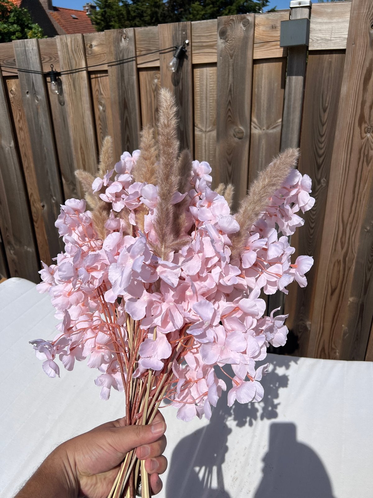 Kunst orchidee boeket met pampasgras - Roze, Ophalen, Binnen, Roze, Nieuw