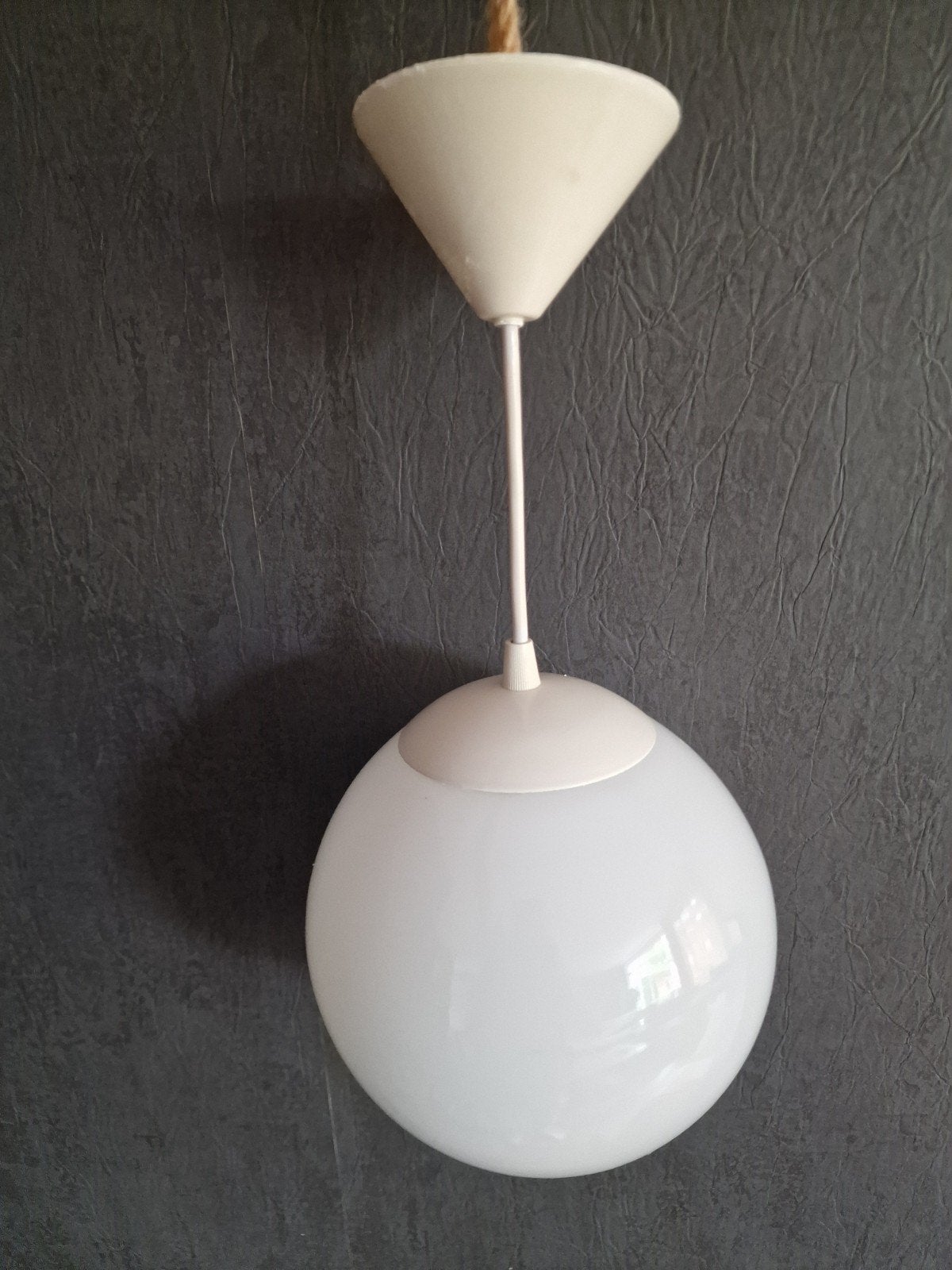 Vintage glazen bollamp hanglamp opalineglas, Ophalen of Verzenden