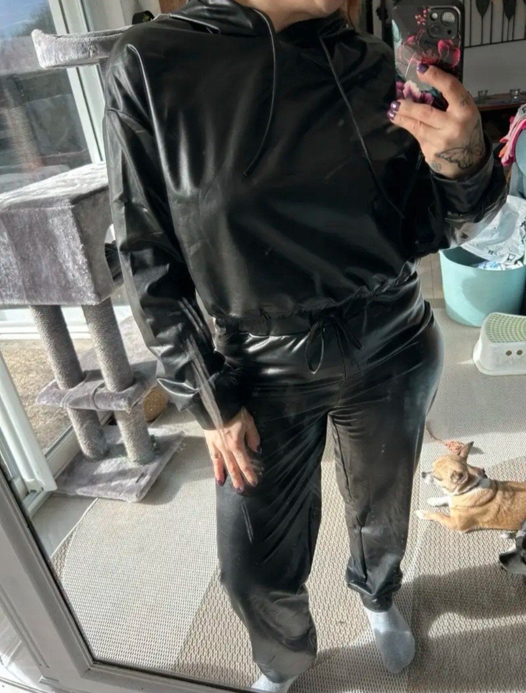 Pu outfit met pu hemd ,en pu leren sokken, Verzenden, Nieuw, Maat 46/48 (XL) of groter