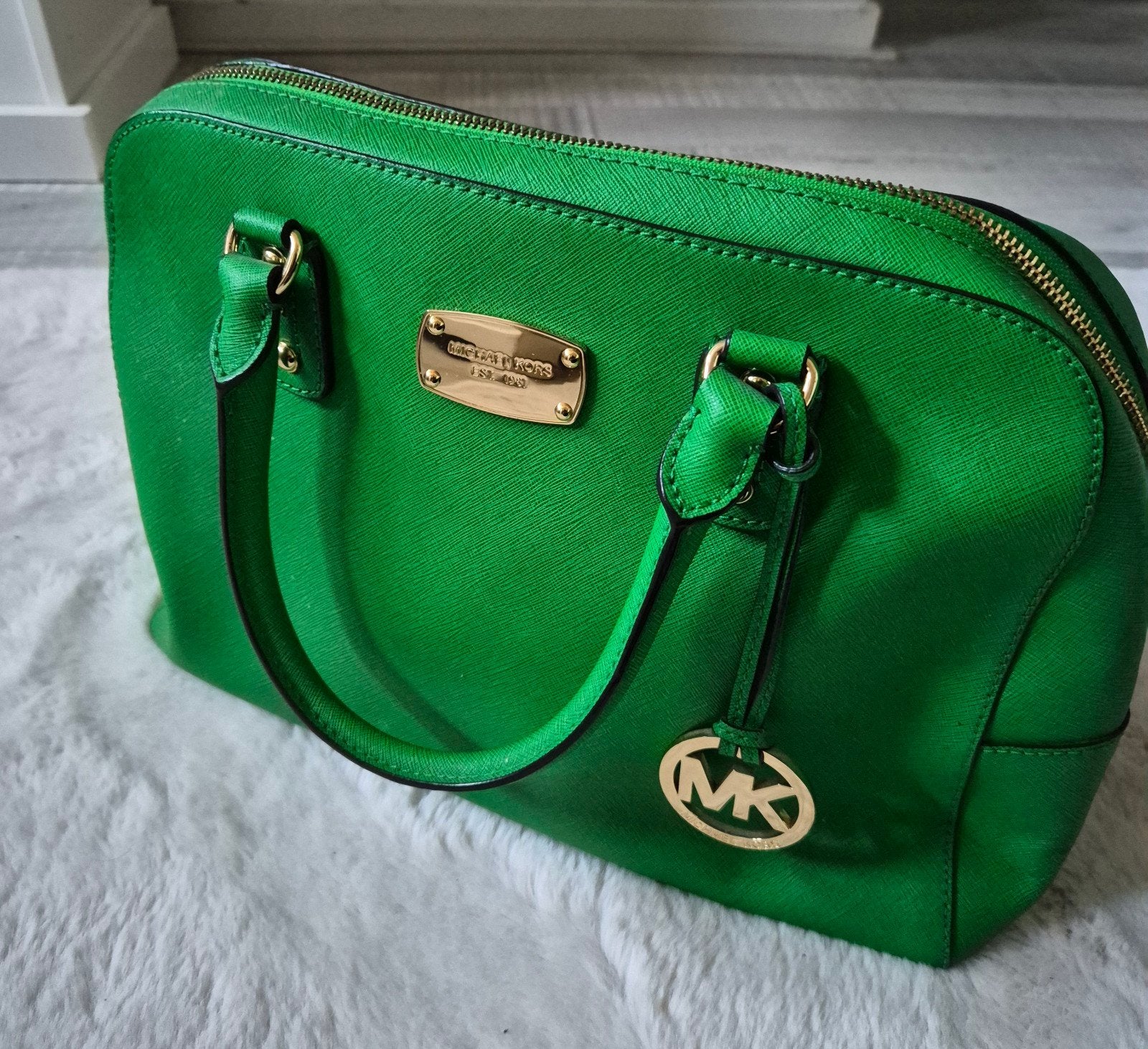 Michael Kors damestas, Ophalen of Verzenden, Zo goed als nieuw, Groen, Handtas