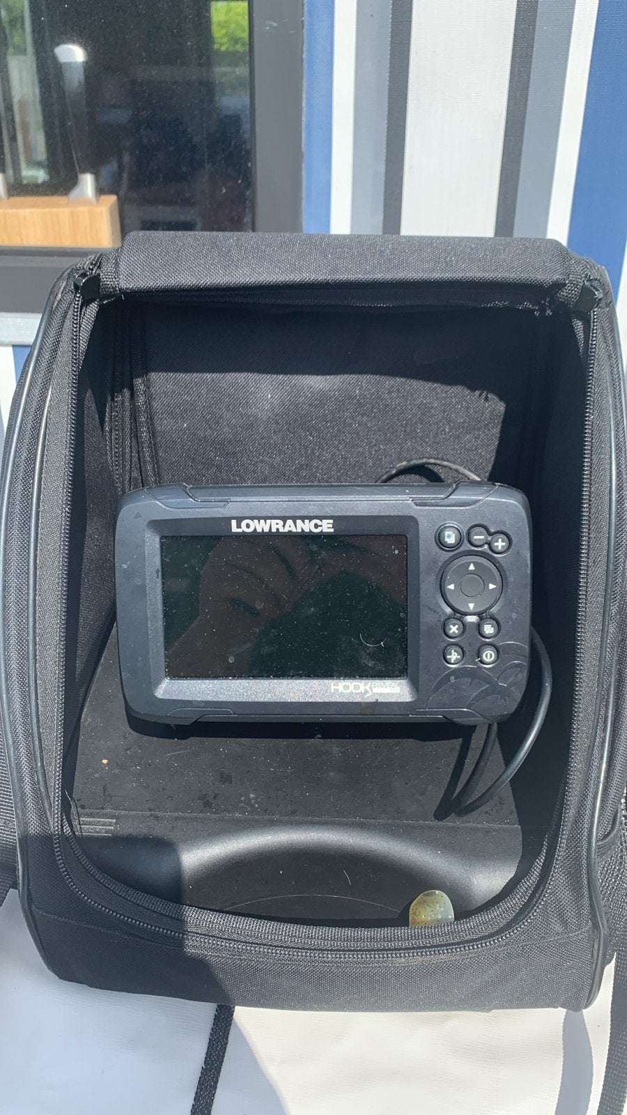 Lowrance dieptemeter compleet met batterij, Ophalen of Verzenden, Gebruikt