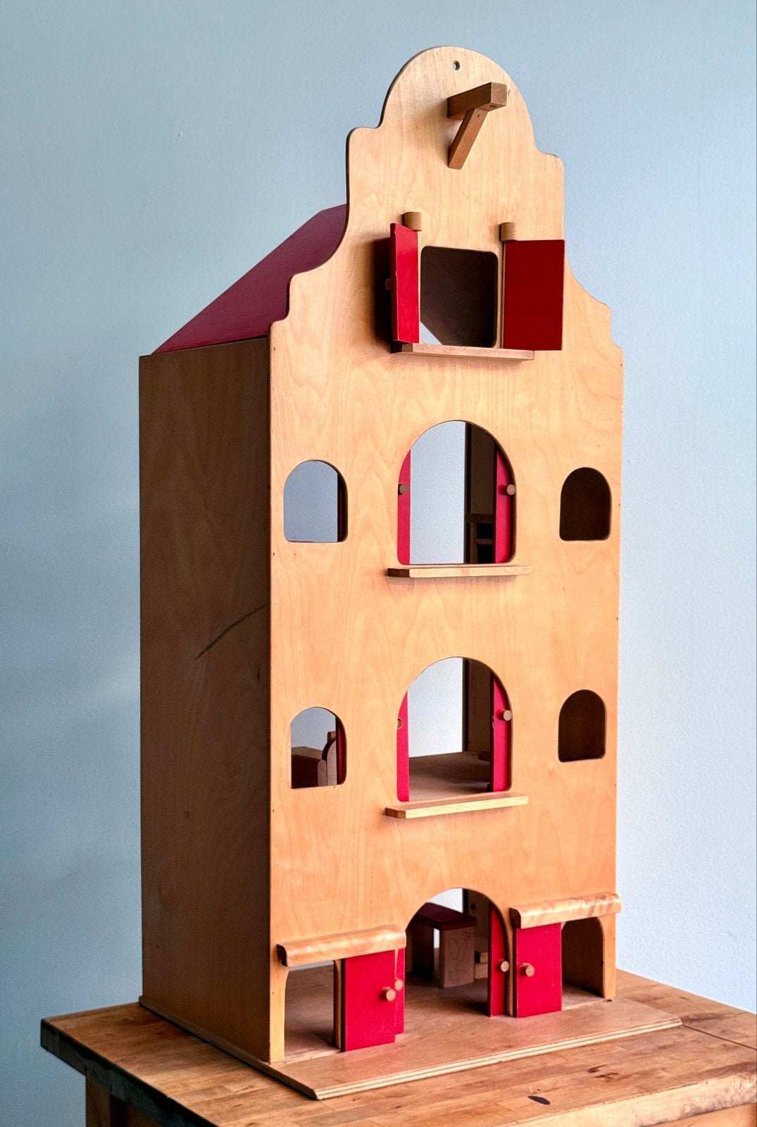 Houten Poppenhuis Grachtenpand met Meubels, Ophalen, Gebruikt, Poppenhuis