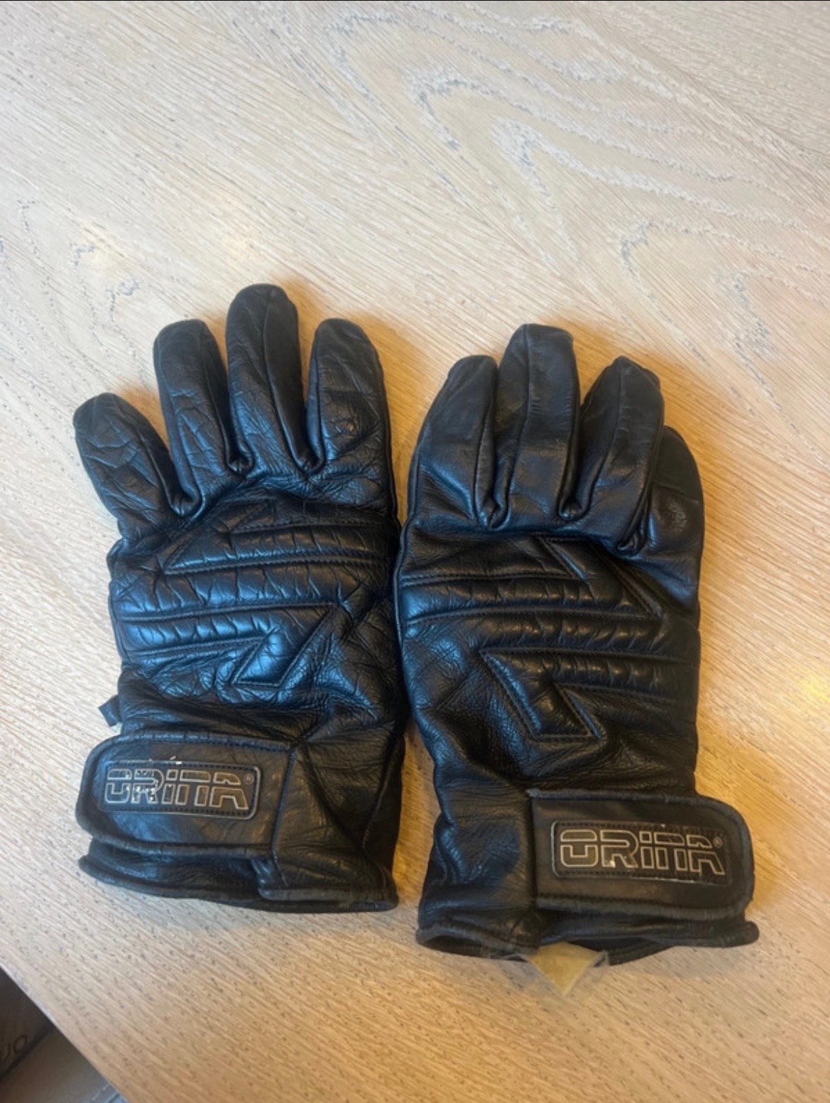 Orina motorhandschoenen - Zwart leer, Motoren, Verzenden, Tweedehands, Heren, Handschoenen