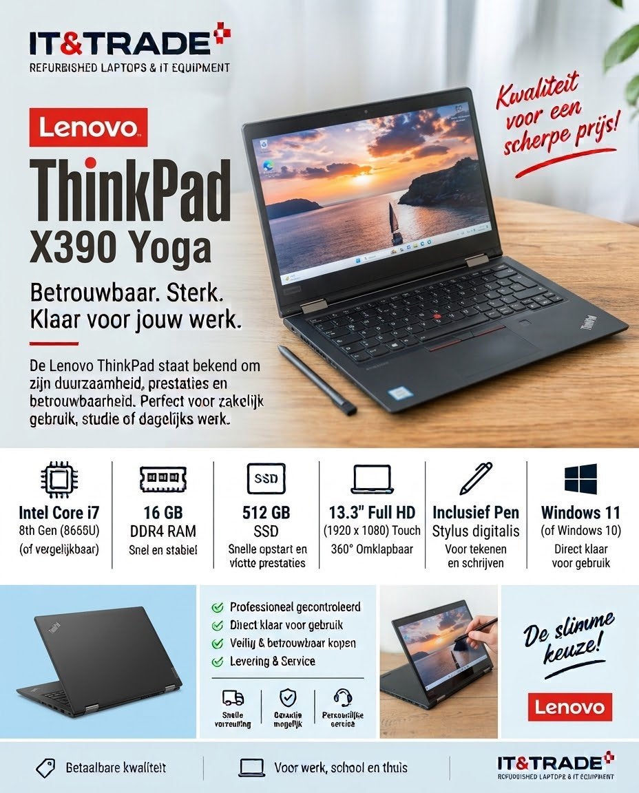 Lenovo ThinkPad X390 Yoga | i7-8665U | 16GB RAM | 512GB SSD