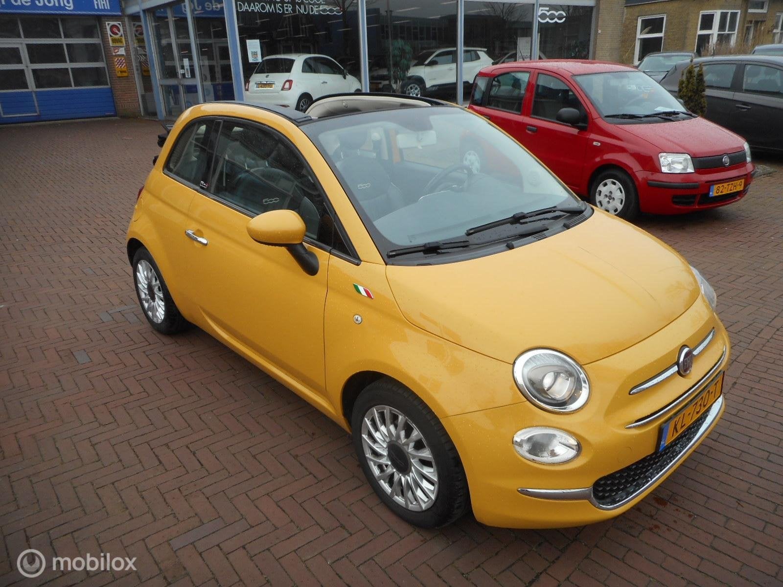 Fiat 500Cabrio TwinAir Turbo 80 Lounge NAVI+LEER+SPORTSTOELE, Gebruikt, Bedrijf, Handgeschakeld, 26 km/l