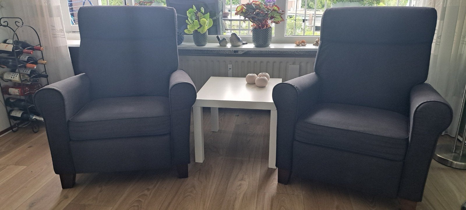 2 Comfortabele grijze fauteuils met relaxfunctie, Ophalen, Gebruikt, Modern comfort, 75 tot 100 cm