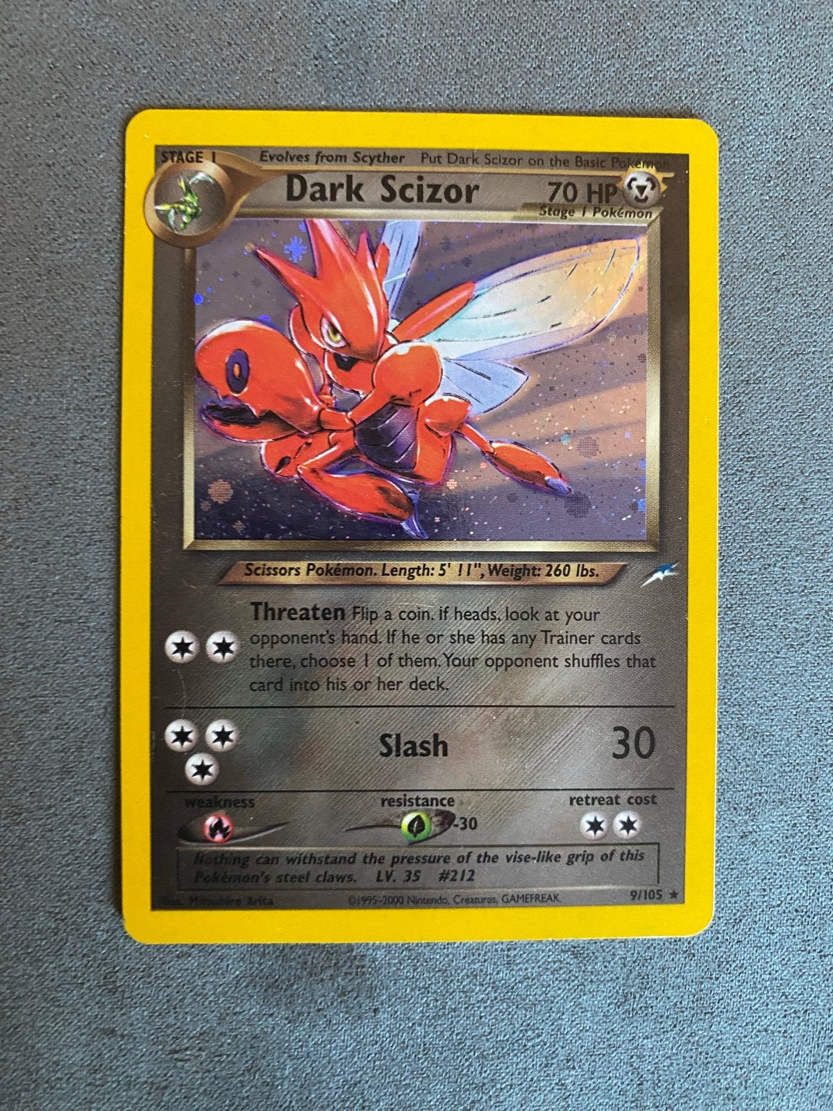 Dark Scizor Neo Destiny 9/105, Ophalen of Verzenden, Gebruikt, Losse kaart, Foil