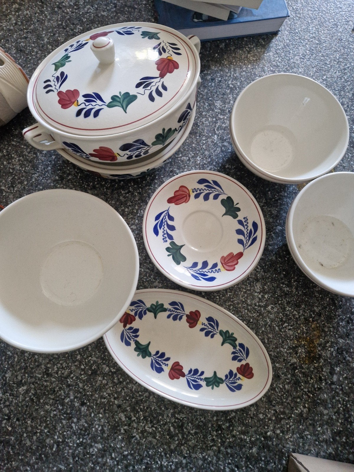Boerenbont servies - diverse onderdelen, Ophalen, Gebruikt, Landelijk/Boerenbont, Bord(en)