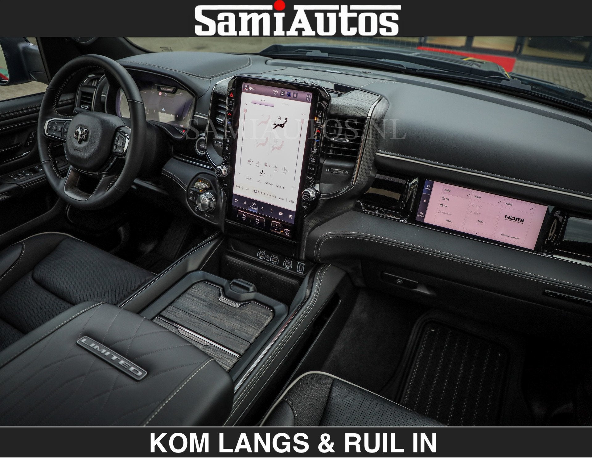 Dodge Ram Limited 540 PK | De Meest Luxe en Volle Pick-Up in, Automaat, Met garantie (alle), Zwart, Leder